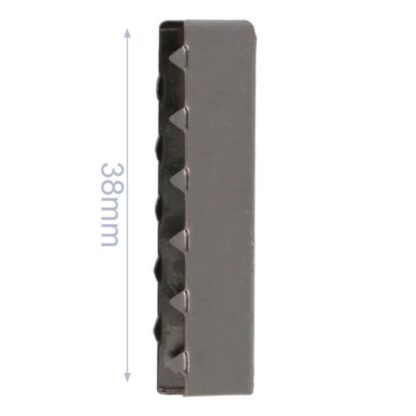 Donker metalen eindstuk voor tassenband 38mm