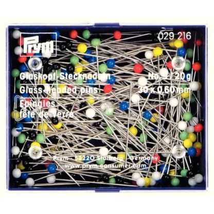 Prym Glaskopspelden assortiment 0.60x30mm zilver 20gram