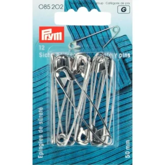 Prym Veiligheidsspelden staal 50mm zilver - 12stuks