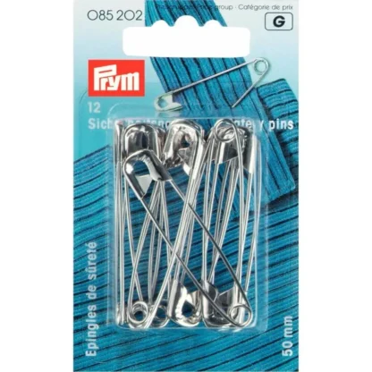 Prym Veiligheidsspelden staal 50mm zilver - 12stuks