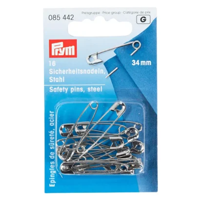 Prym Veiligheidsspelden staal 34mm zilver - 16stuks