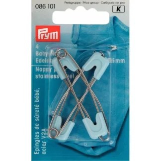 Prym Babyveiligheidsspeld roestvrij staal 55mm blauw - 4stuks