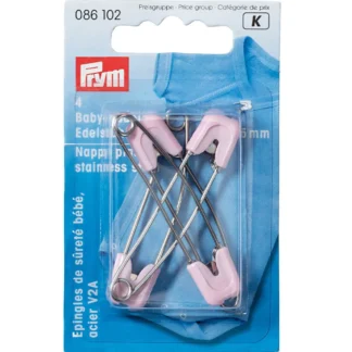 Prym Babyveiligheidsspeld roestvrij staal 55mm roze - 4stuks