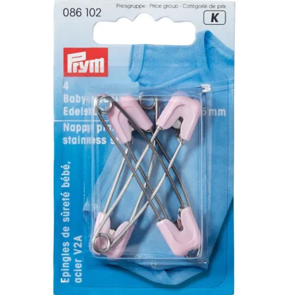 Prym Babyveiligheidsspeld roestvrij staal 55mm roze - 4stuks