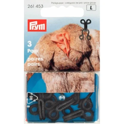 Prym Bonthaken en bontogen zwart - 3stuks