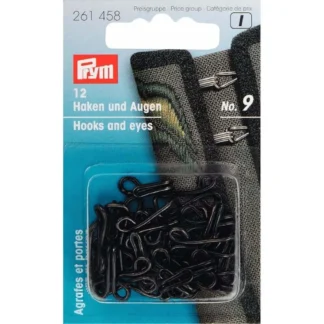 Prym Haken en ogen voor o.a. jacks ijzer nr.9 zwart - 12paar