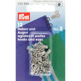 Prym Haken en ogen nr.3 zilver - 12paar