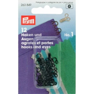 Prym Haken en ogen nr.1 zwart - 12paar