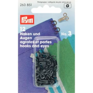 Prym Haken en ogen nr.3 zwart - 12paar