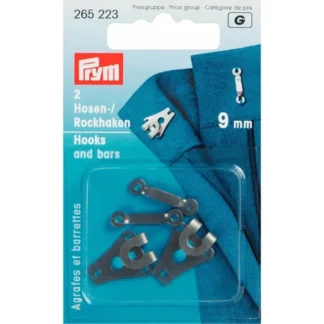 Prym Broek- en rokhaken met staven 9mm zwart - 2paar