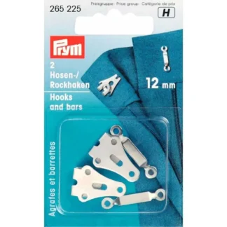 Prym Broek- en rokhaken met staven 12mm zilver - 2paar