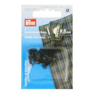 Prym Broek- en rokhaken met staven 9.5mm zwart - 3paar