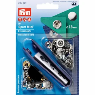 Prym Naaivrijdrukknoop sport mini 13mm zilver - 10stuks