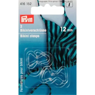 Prym Bikini-ceintuursluiting kunststof lus 12mm transparant - 2stuks