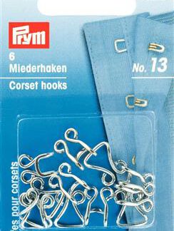 Prym Korsethaken en -ogen nr.13 zilver - 6paar