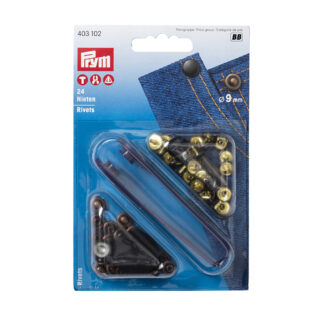 Prym Siernieten messing 9mm oud koper-brons - 24stuks