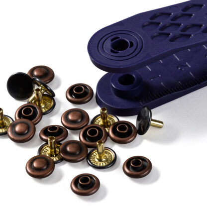 Prym Siernieten messing 9mm oud koper-brons - 24stuks - Afbeelding 3