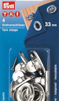 Prym Draaisluitingen 33mm zilver - 4stuks