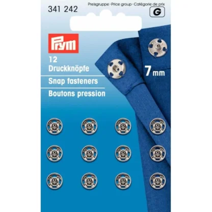 Prym Aannaaidrukknoop messing 7mm zilver - 12stuks