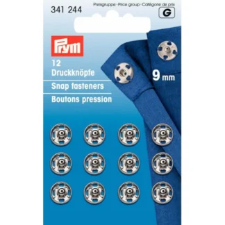 Prym Aannaaidrukknoop messing 9mm zilver - 12stuks