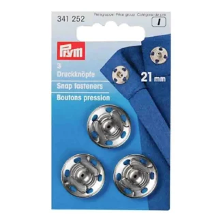 Prym Aannaaidrukknoop messing 21mm zilver - 3stuks
