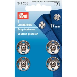 Prym Aannaaidrukknoop messing 17mm zilver - 4stuks