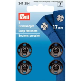 Prym Aannaaidrukknoop messing 17mm zwart - 4stuks