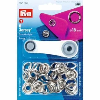 Prym Naaivrijdrukknoop jersey tandring 18mm zilver - 6stuks