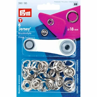 Prym Naaivrijdrukknoop jersey tandring 18mm zilver - 6stuks