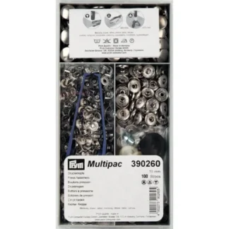 Prym Naaivrijdrukknoop anorak 15mm zilver - 100stuks