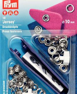 Prym Naaivrijdrukknoop jersey tandring 10mm zilver - 10stuks