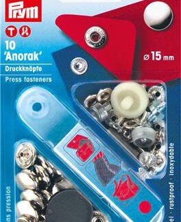Prym Naaivrijdrukknoop anorak 15mm zilver - 10stuks