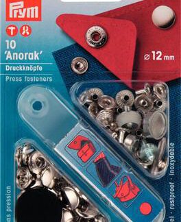 Prym Naaivrijdrukknoop anorak 12mm zilver - 10stuks