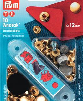 Prym Naaivrijdrukknoop anorak 12mm goud - 10stuks