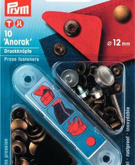 Prym Naaivrijdrukknoop anorak 12mm oudmessing - 10stuks