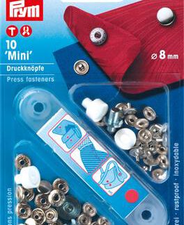 Prym Naaivrijdrukknoop mini 8mm zilver - 10stuks