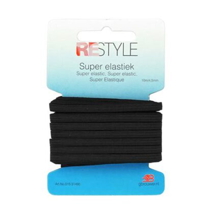 Restyle super elastiek 4,5 mm zwart