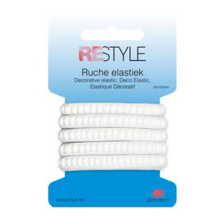 Restyle ruche elastiek 10 mm x 2 meter wit