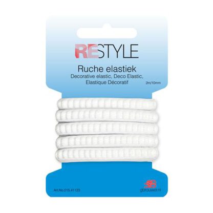 Restyle ruche elastiek 10 mm x 2 meter wit