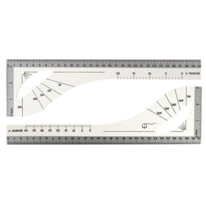 Restyle coupeuse liniaal / tekenhaak 30 cm schaal in cm/inch