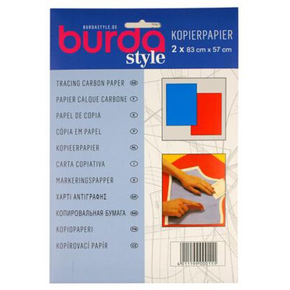 Burda kopieerpapier 83 x 57cm - 1 vel blauw en 1 vel rood