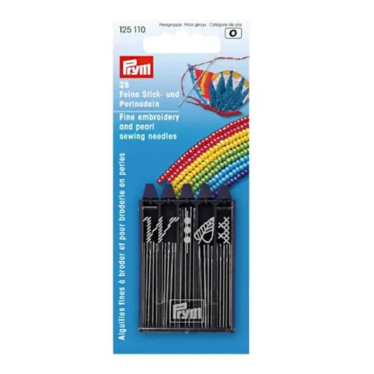 Prym borduur- en parelnaalden assortiment zilver 25stuks