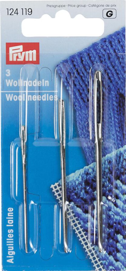 Prym wol- en smyrnanaald staal nr.1-3-5 3stuks